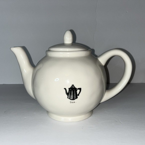 Rae Dunn Teapot Typewriter Font‎ Canister Icon Tea Kettle Teapot - Picture 1 of 6